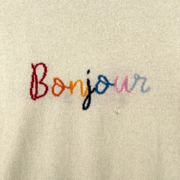 CHINTI AND PARKER Bonjour Cashmere Sweater Womens Large Cream Crew Neck FLAWED - Picture 7 of 16